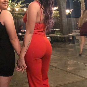 Bright orange romper